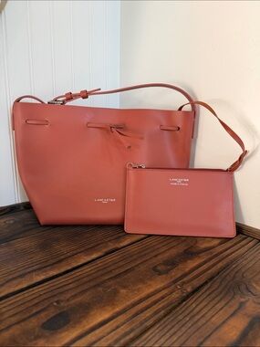 Lancaster Paris Large Leather Bucket bag and Coin Purse
